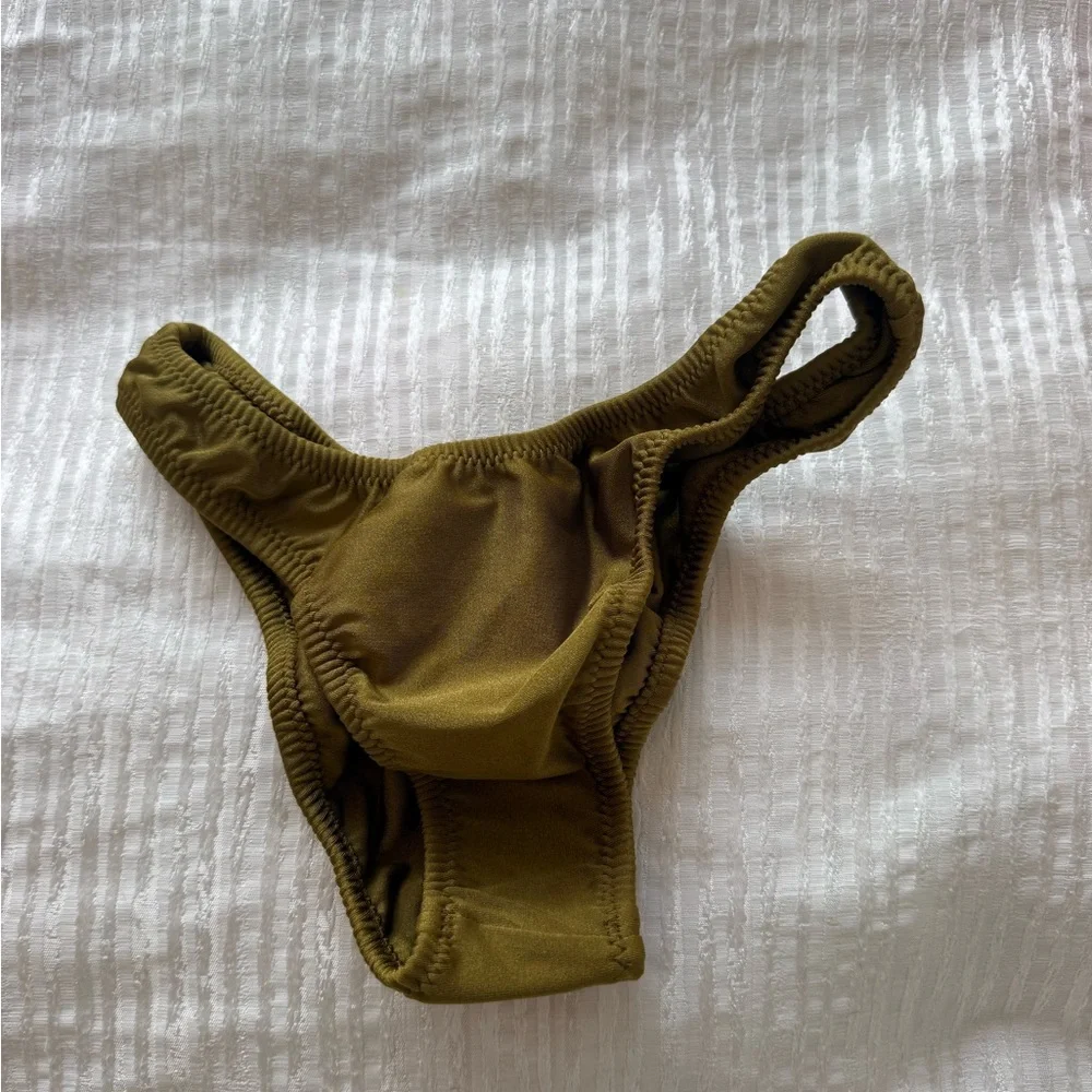 Loleia swimsuit bottoms “a side of olives - scrunchie bottoms”